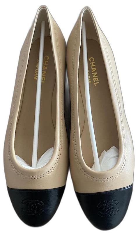 chanel ballerina beige schwarz
